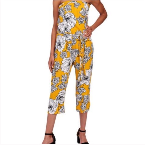 Sam and Jess Floral Strapless Jumpsuit Romper - Picture 2 of 6
